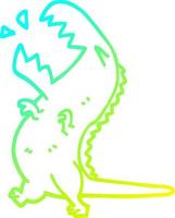 cold gradient line drawing cartoon roaring t rex vector