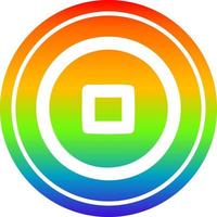 stop button circular in rainbow spectrum vector