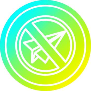 paper plane ban circular in cold gradient spectrum vector