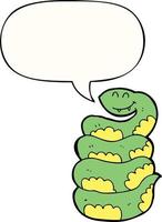 cartoon snake and speech bubble vector