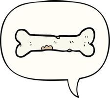 cartoon bone and speech bubble vector