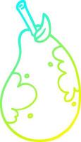 cold gradient line drawing cartoon fresh pear vector