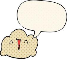 cartoon cloud and speech bubble in comic book style vector