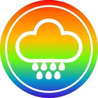 rain cloud circular in rainbow spectrum vector