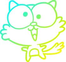 cold gradient line drawing cute crazy cat vector