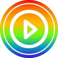 play button circular in rainbow spectrum vector