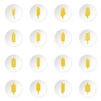 Ear corn icons set in flat style