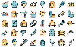 Coiffure icon, outline style vector