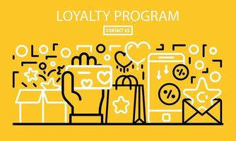 Loyalty program banner, outline style vector