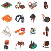 Fast movement icons set, isometric style vector