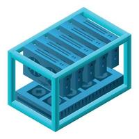 Modern mining farm icon, isometric style vector