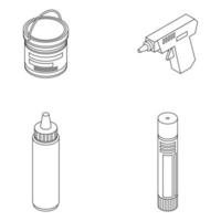 Glue icons set vector outine