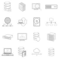 Data base icon set outline vector