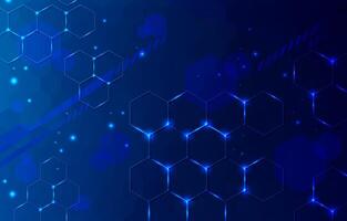 Blue Grid And Cube Technology vector
