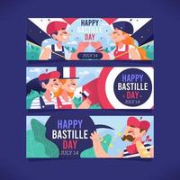 People Celebrating Bastille Day vector