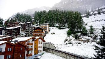 Scenery of Zermatt on snowy day photo