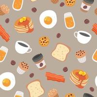 Morning Breakfast Seamless Pattern vector