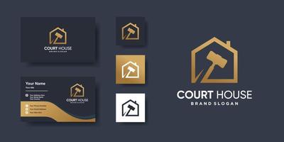 Law house logo with creative element concept Premium Vector
