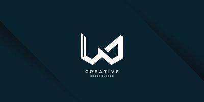 Letter W logo with creative abstract element Premium Vector