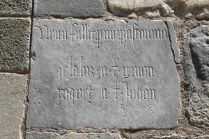 escritura en el castillo de bodrum, ciudad de bodrum, turquía foto