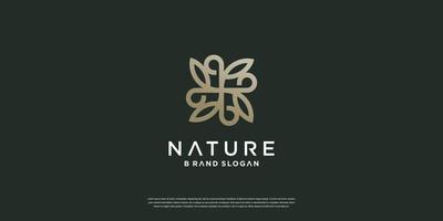 Nature logo with simple and minimalist unique concept Premium Vector