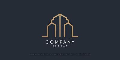 Building logo with golden and line style Premium Vector part 5