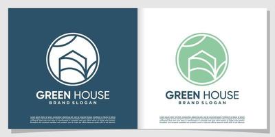Green house logo creative design Premium Vector