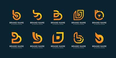 B logo collection with creative style Premium Vector