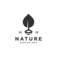 logotipo de la naturaleza con vector premium de diseño de hoja creativa