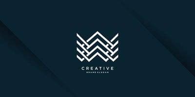 Letter W logo with creative abstract element Premium Vector