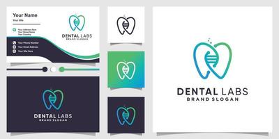 Dental labs logo with modern creative style Premium Vector