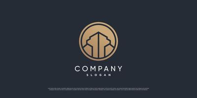 Building logo with golden and line style Premium Vector part 7