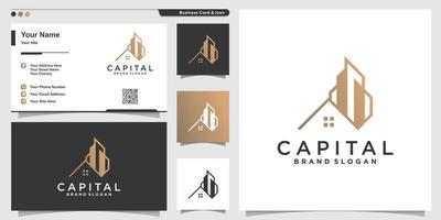 Metropolis logo design capital, apartment, real estate company Premium Vector
