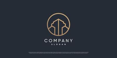 Building logo with golden and line style Premium Vector part 6