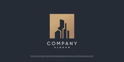 Building logo with golden and line style Premium Vector part 2