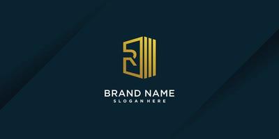 R logo with creative element style Premium Vector part 5