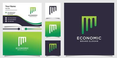 Economic logo with creative abstract element design Premium Vector