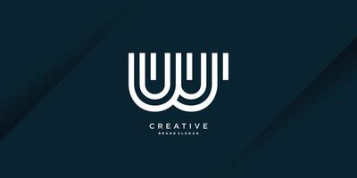 Letter W logo with creative abstract element Premium Vector