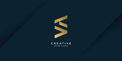 Letter S logo with creative abstract concept Premium Vector