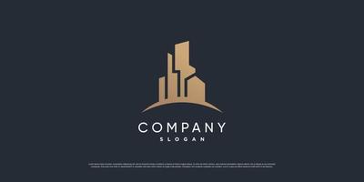 Building logo with golden and line style Premium Vector part 1