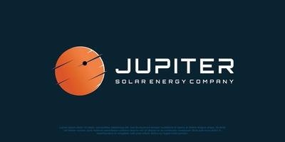 resumen del logotipo del planeta para el vector premium de la empresa de tecnología solar
