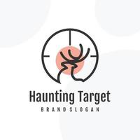 Haunting logo with creative unique concept Premium Vector