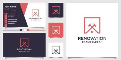 House renovation logo with modern abstract concept Premium Vector