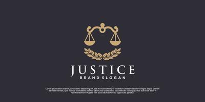 logo de ley para justicia, abogado, empresa de bufete de abogados o vector premium de persona