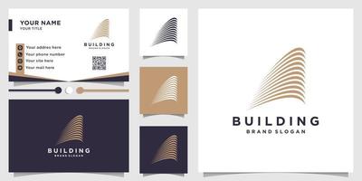 Building logo with creative element Premium Vector