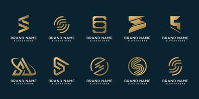Letter S logo collection with creative abstract concept Premium Vector