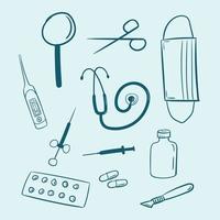 illustration of medical equipment and supplies vector