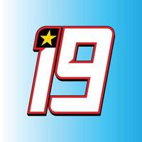 19 number sport vintage in vector illustration.Print,business,mascot and other uses