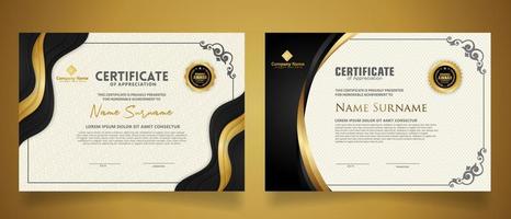 plantilla de certificado con marco clásico y patrón moderno, diploma, ilustración vectorial vector