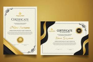 certificate template with classic frame and modern pattern, diploma, vector illustration